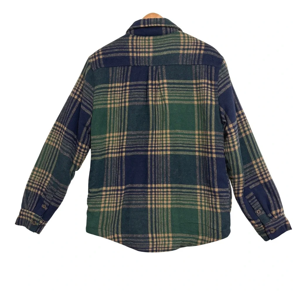 Brooklyn Cloth Flannel Shirt Jacket Mens S Plaid Sherpa Lined Shacket Outdoor